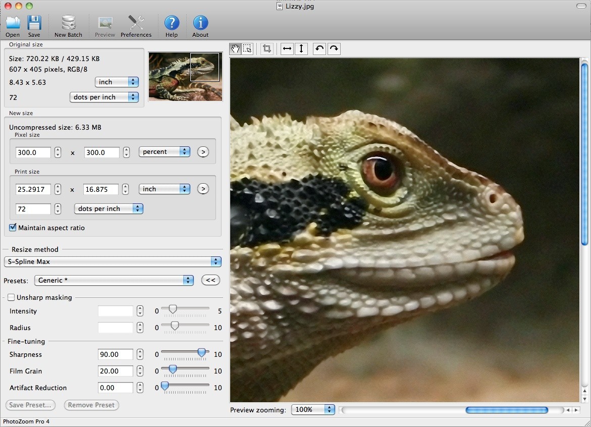 PhotoZoom Pro 5 for Mac 5.0.8