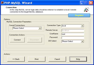 PHP MySQL Wizard ( php Code Generator for Mysql) 1.3