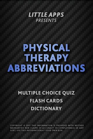 PHYSICAL THERAPY ABBREVIATIONS 1.0