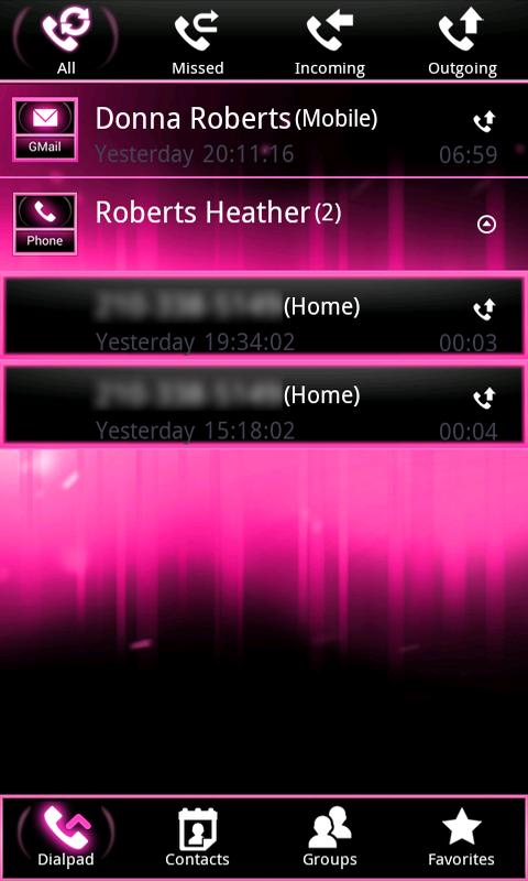 Pink ICS GO Contacts Theme 1.2
