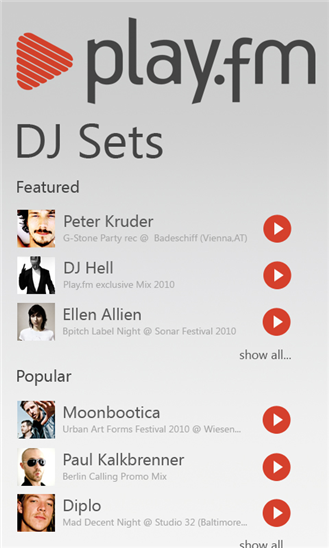 Play.fm Radio Shows, DJ Mixes & Podcasts 1.2.0.0