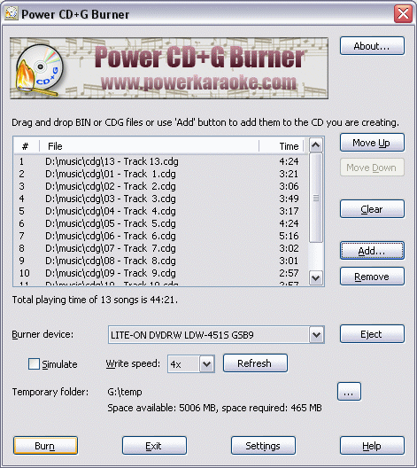 Power CD+G Burner 1.4.6