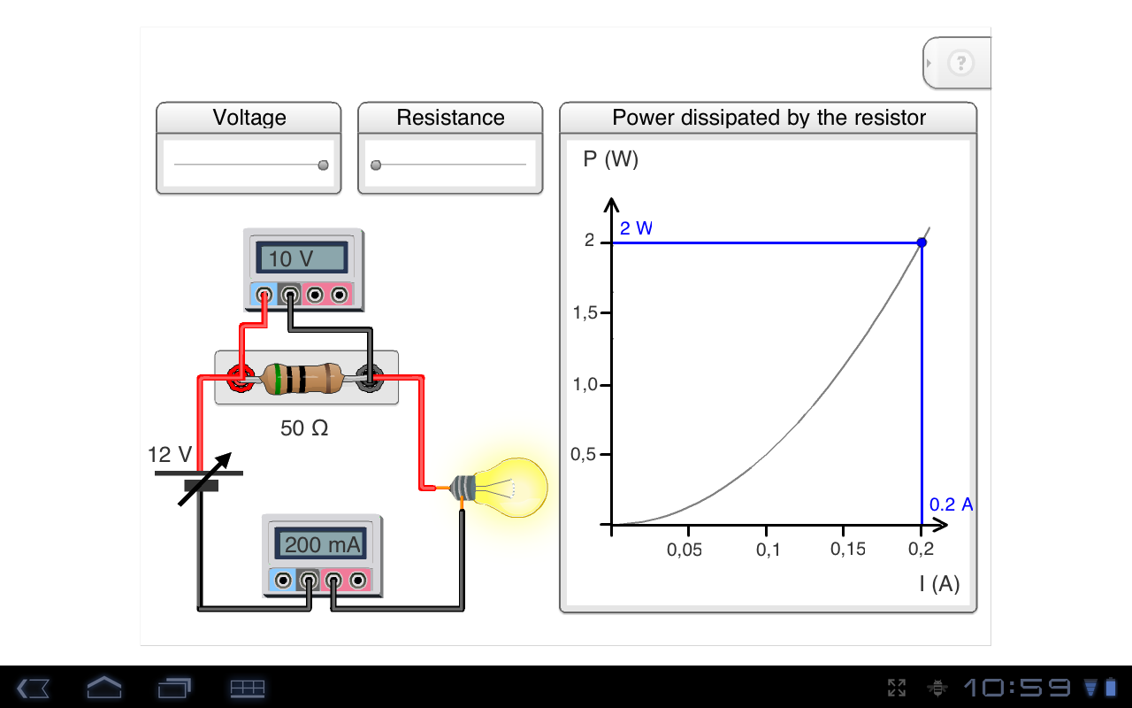Power dissipated by a resistor 1.0