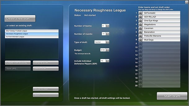PrimeTime Draft Football for Mac OS X 2012 12.08.14.0