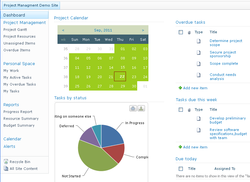 Project Management for MS SharePoint 1.0.0