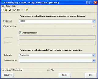 Publish Query to HTML for SQL Server 1.06.42