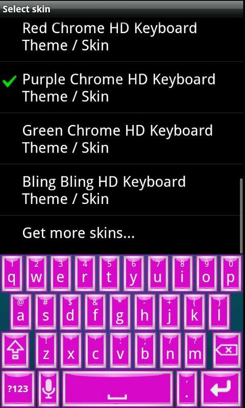 Purple Chrome HD Keyboard Skin 1.0