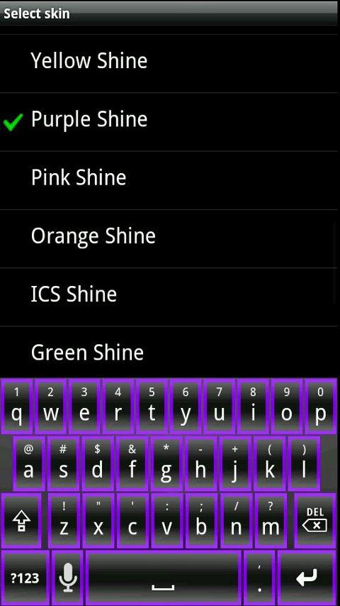 Purple Shine HD Keyboard Skin 1.0