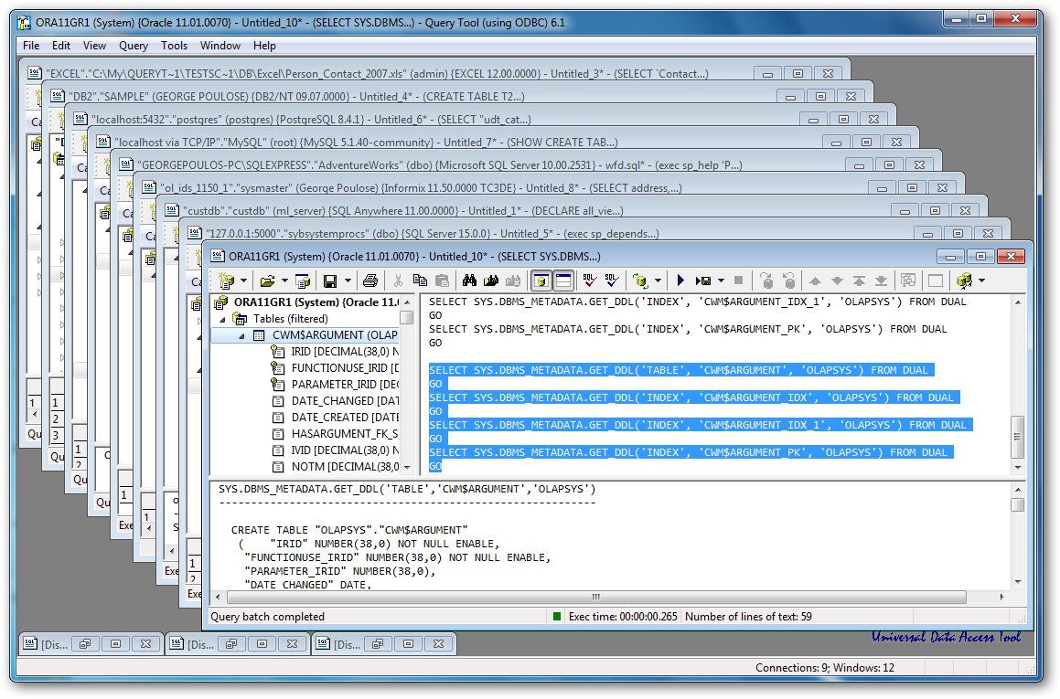 Query Tool (using ODBC) 6.1.8.7