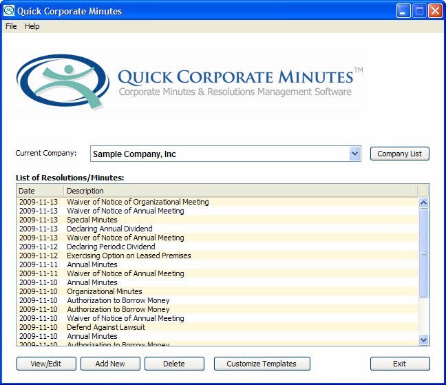 Quick Corporate Minutes 5.0.2