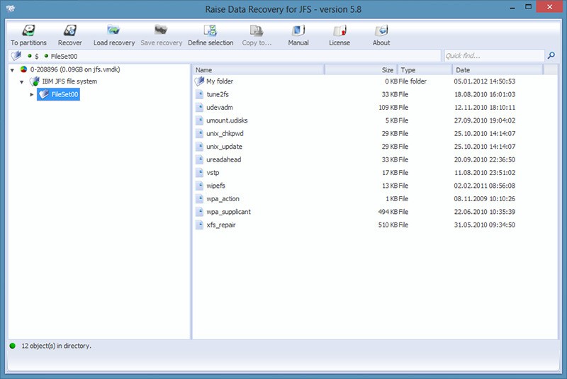 Raise Data Recovery for JFS 5.17.1