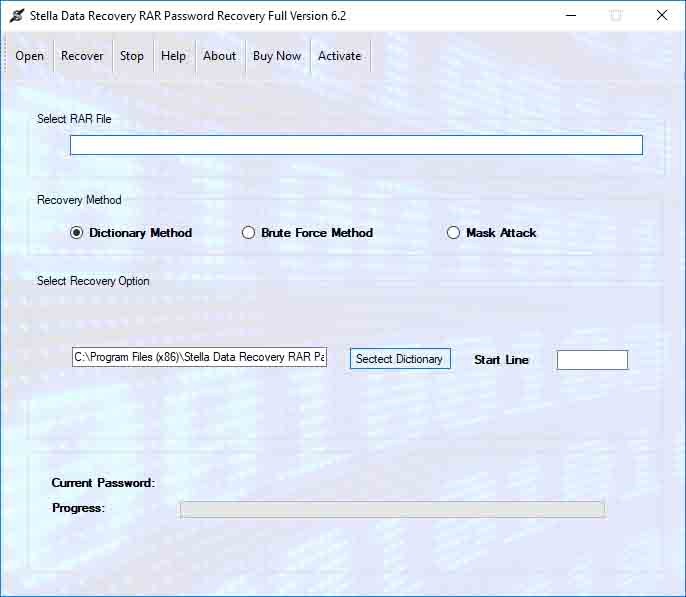 RAR Password Recovery Software 6.2