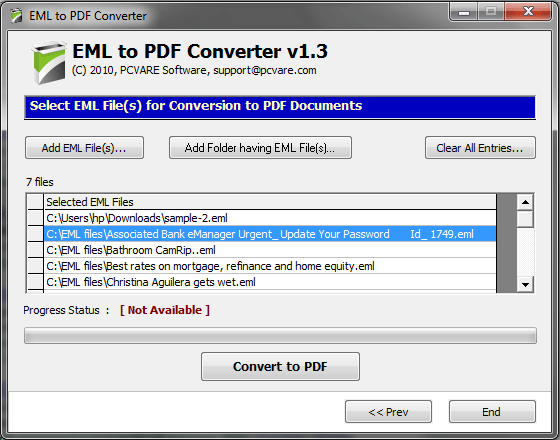 Read EML to PDF 3.6