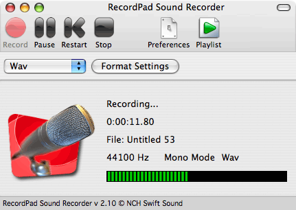 RecordPad Sound Recorder for Mac 4.08