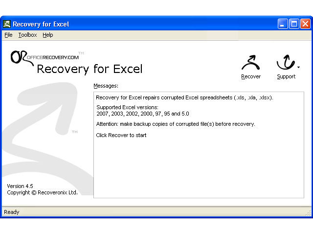 Recovery for Excel 6.0.19635