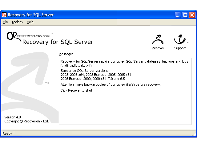 Recovery for SQL Server 4.7.19692