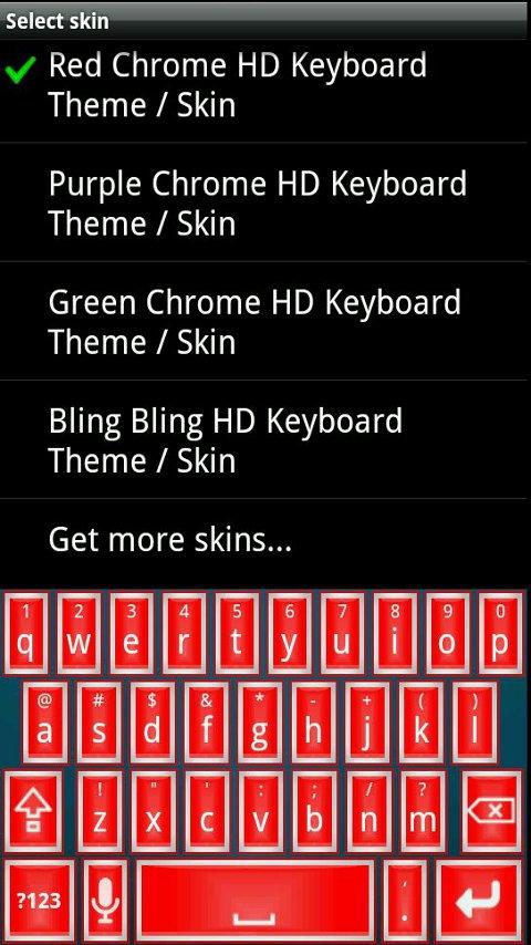 Red Chrome HD Keyboard Skin 1.0
