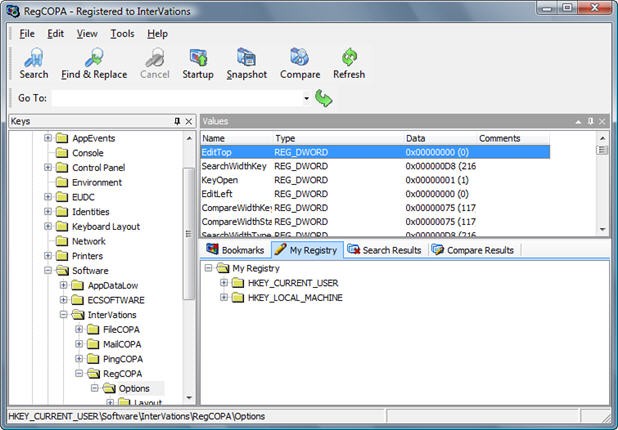 RegCOPA Registry Editor 2.01R