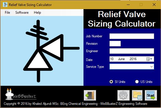 Relief valve sizing calculator 1.1.0
