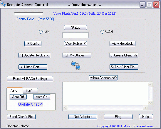 Remote Access Control (Uvnc-Plugin) 2012.03.25