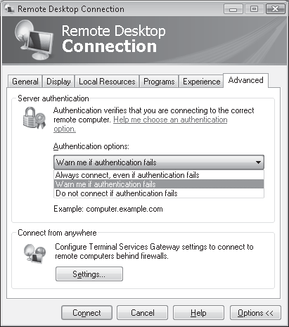 Remote Desktop Connection - Terminal Services Client 6.1