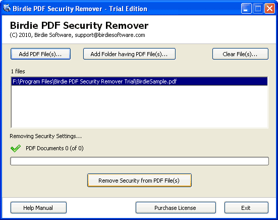 Remove Owner Security from Adobe PDF 3.5
