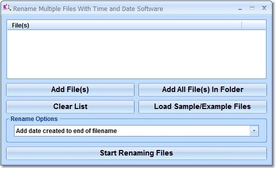 Rename Multiple Files With Time and Date Software 7.0