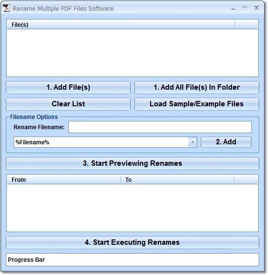 Rename Multiple PDF Files Software 7.0
