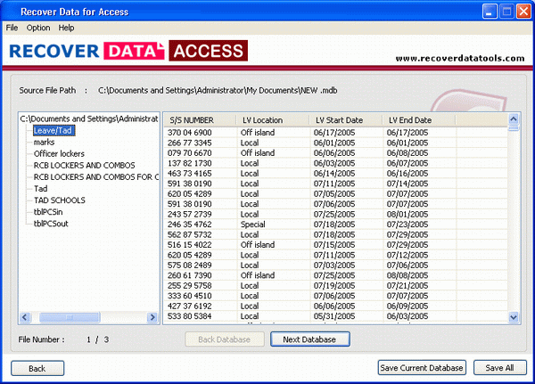 Repair Corrupt Access Database 3.5