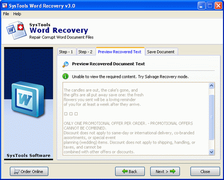 Repair Microsoft Word Document 5.3