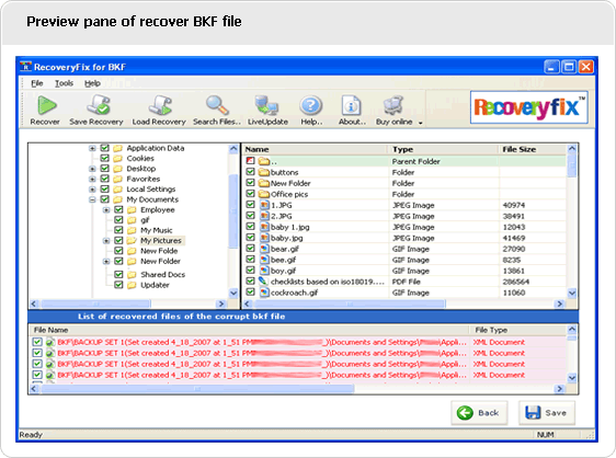 Repair MS BKF File 4.02.01