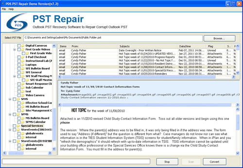 Repair PST Outlook File 7.2