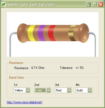 Resistance Color Code Calculator 1.0