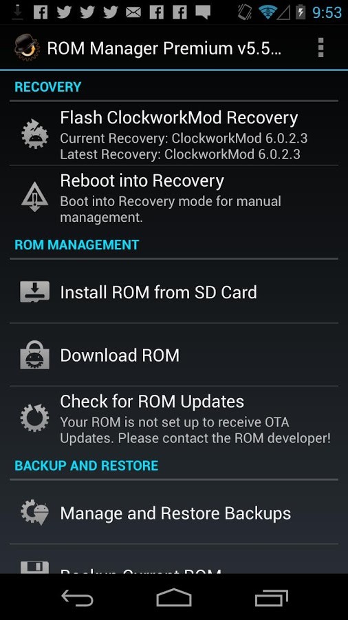 ROM Manager (Premium) 1.0.8