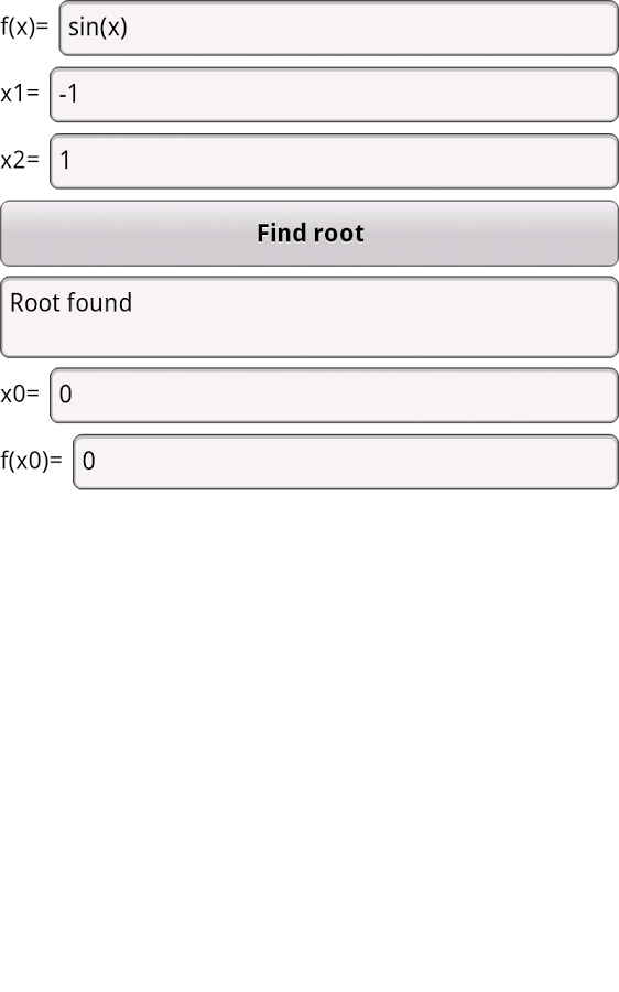 Root Finder 1.0.0