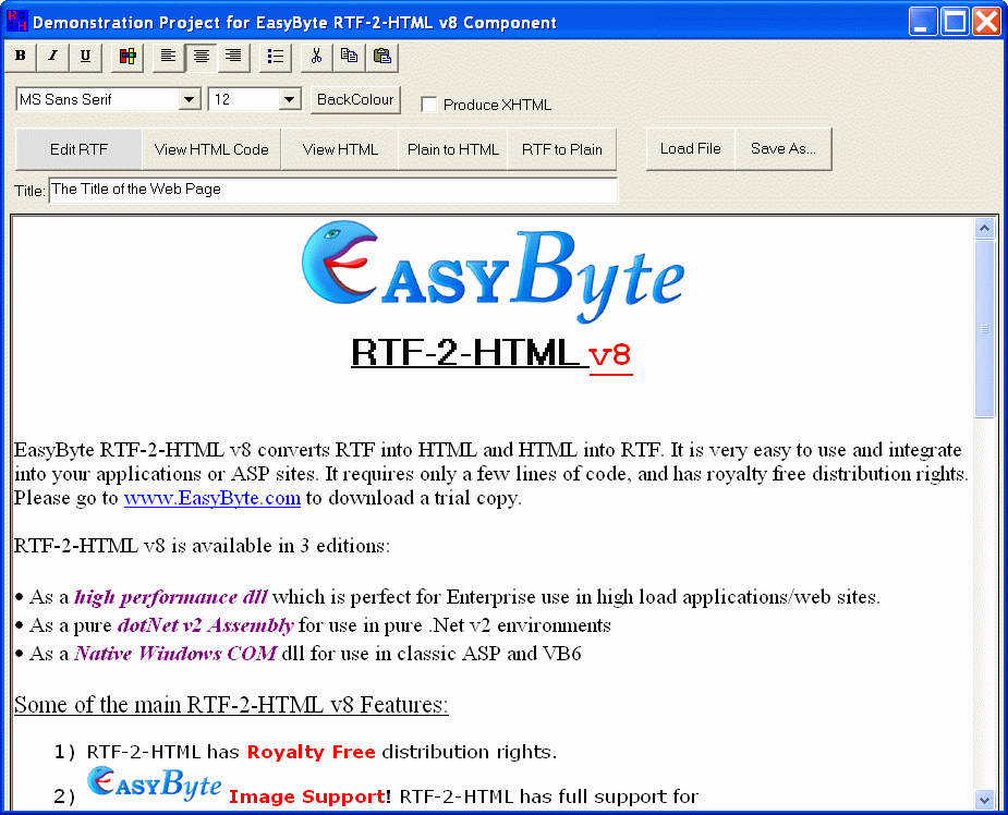 RTF-2-HTML v6 6.6.7