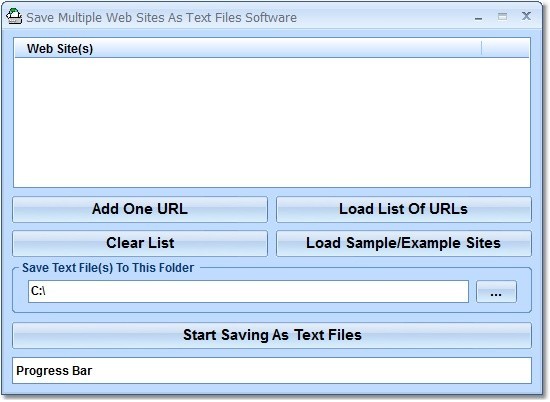 Save Multiple Web Sites As Text Files Software 7.0