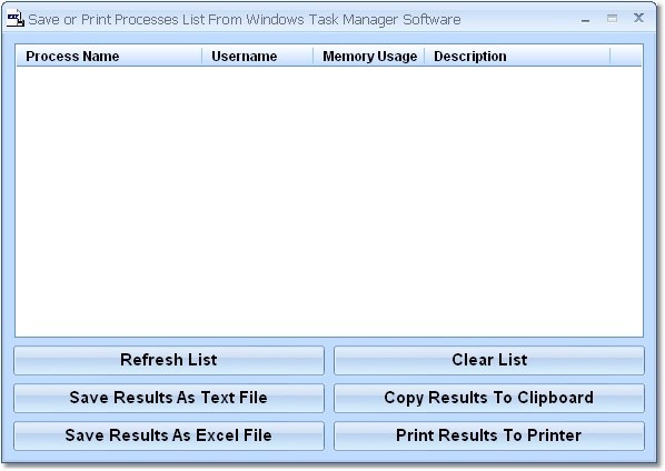 Save or Print Processes List From Windows Task Manager Software 7.0