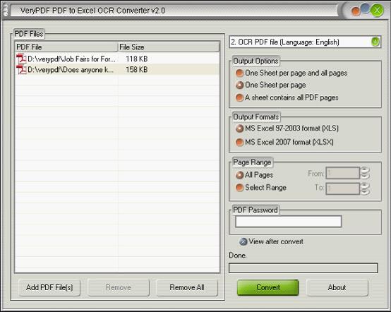 Scanned PDF to Excel Converter 1.0