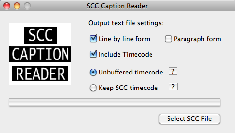 SCC Caption Reader for Mac OS X 1.0