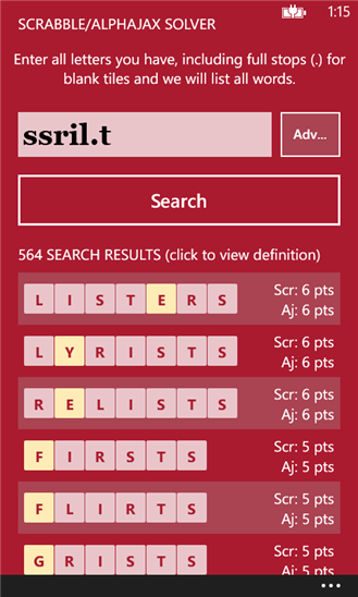 Scrabble/AlphaJax Solver 1.0.1.1