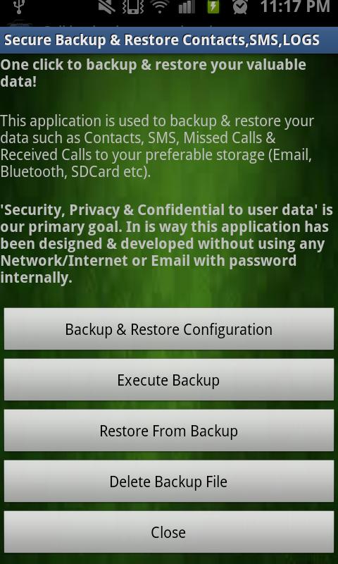 Secure Backup & Restore 1.0