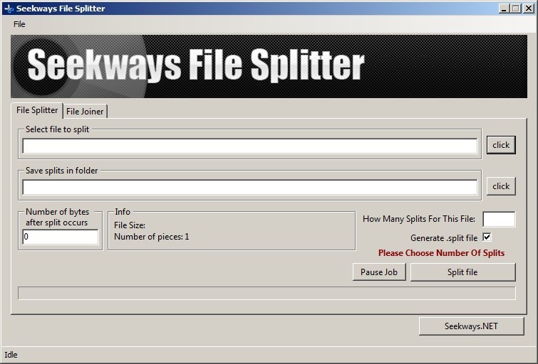 Seekways File Splitter 1.0