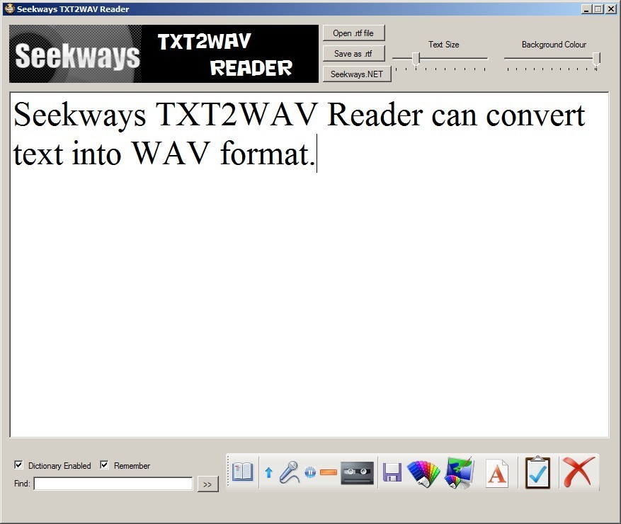 Seekways TXT2WAV Reader 1.0