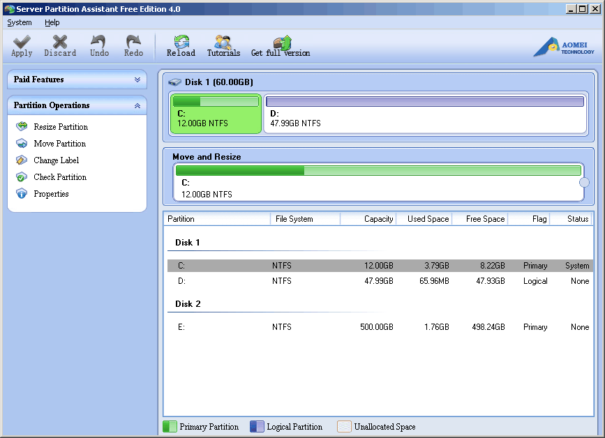 Server Partition Assistant Free Edition 4.0