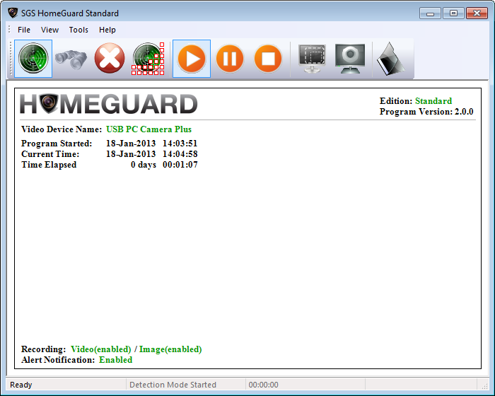 SGS HomeGuard Standard VMD software 2.0.0