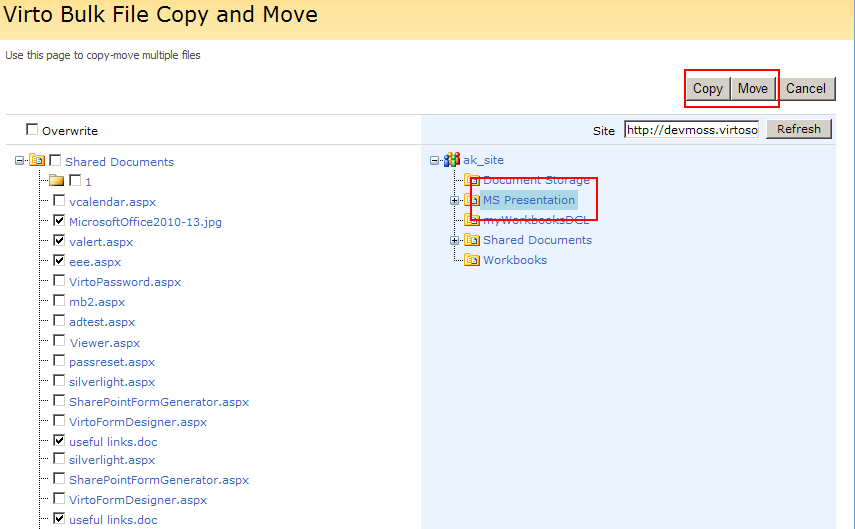 SharePoint 2010 Bulk File Copy&Move 1.0.0