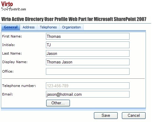 SharePoint Active Directory Web Part 2.0