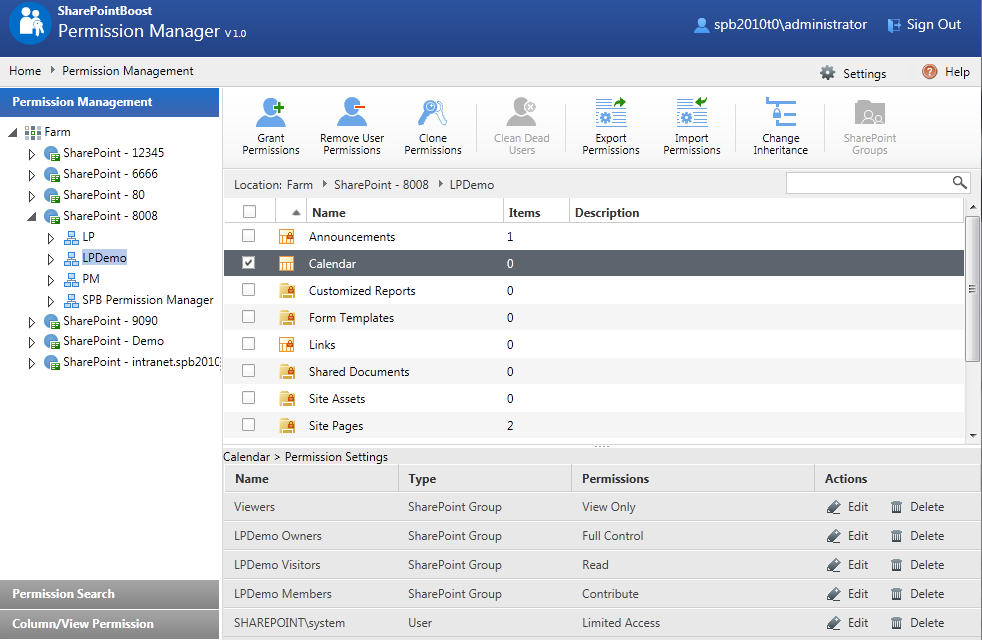 SharePoint Permission Manager 1.0.1207.0