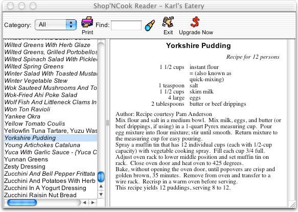 Shop'NCook Cookbook Reader for Mac 3.4